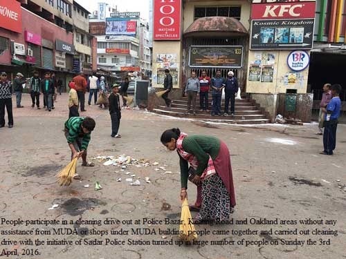 Cleaning Drive in Police Bazar, Keating Road and Aukland Areas organosed by Shillong Sadar Police Station on April 3, 2016