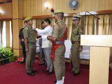 Shri Leikarson A. Marak receiving Fire Service Medal for Meritorious Service Independence Day 2016 from Hon'ble CM of Meghalaya
