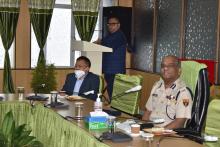Today dated 29.3.2021, the IPS probationers (72 RR) called on Shri. R. Chandranathan,IPS DGP as part of their Study-cum-Cultural Tour.  An interaction programme betwen officials of the department and the probationers was also held in PHQ.
