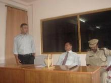 Shri D.N. Jyrwa talking with officer at DTC