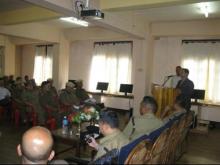 Shri D.N. Jyrwa, Superintendent of Police interacting with other officers at DTC